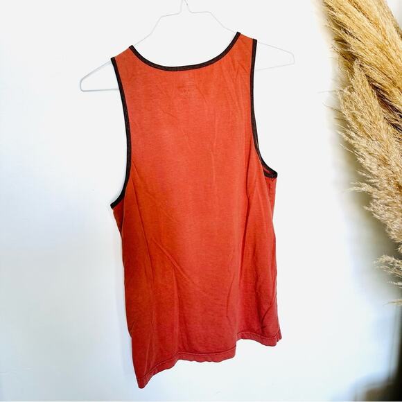 MENS SUN DIEGO Coral Brown Grey Contrast Two Tone Sleeveless Tank Top Pocket S - Picture 3 of 10